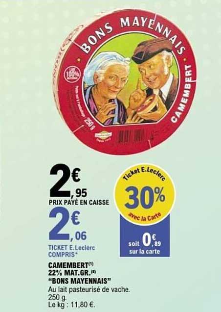 CAMEMBERT "BONS MAYENNAIS" 250g