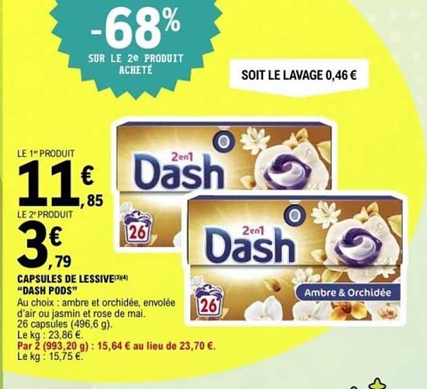 CAPSULES DE LESSIVE “DASH PODS”