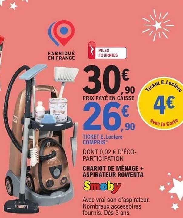 CHARIOT DE MÉNAGE + ASPIRATEUR ROWENTA