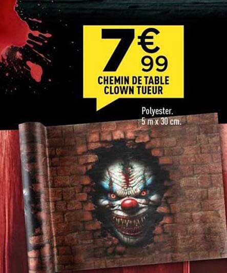 CHEMIN DE TABLE CLOWN TUEUR