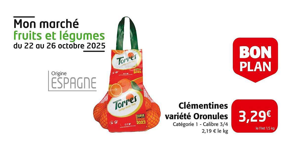 Clémentines variété Oronules