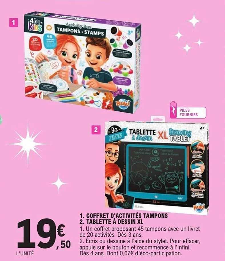 Coffret d’activités tampons et tablette à dessin XL