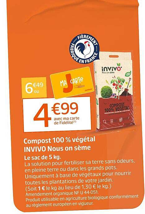 Compost 100 % végétal INVIVO Nous on sème