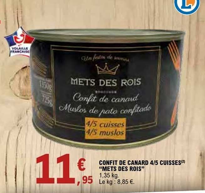 CONFIT DE CANARD 4/5 CUISSES "METS DES ROIS"