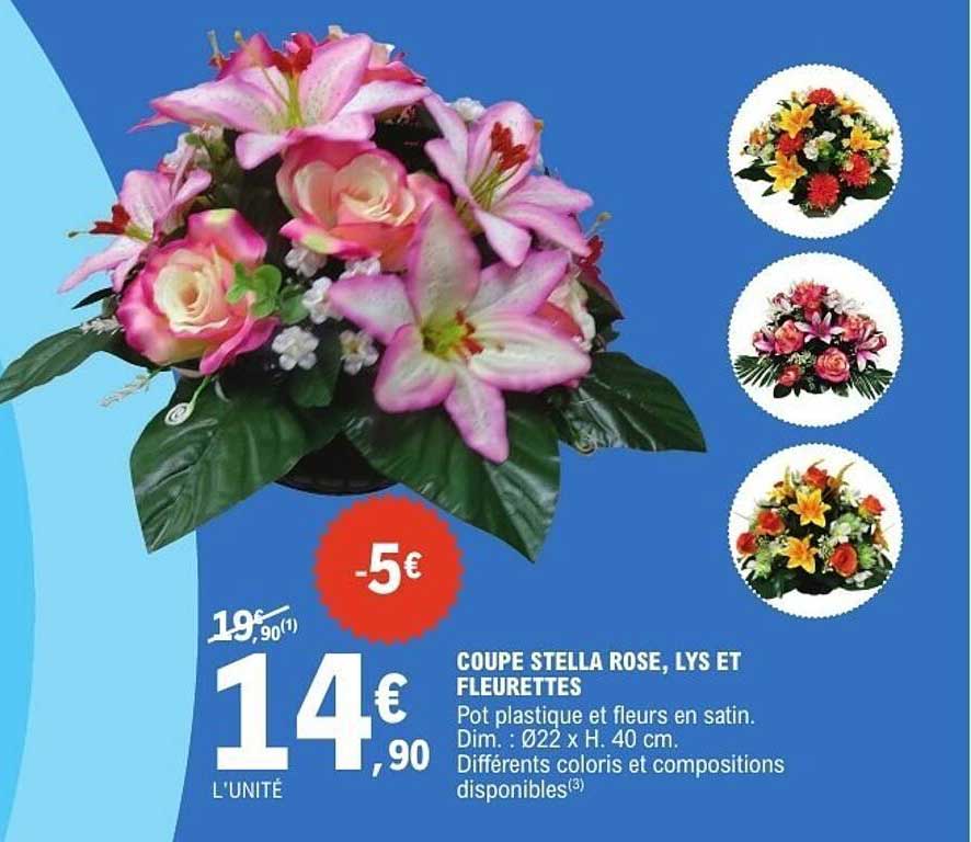 COUPE STELLA ROSE, LYS ET FLEURETTES