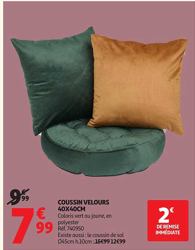 COUSSIN VELOURS 40X40CM