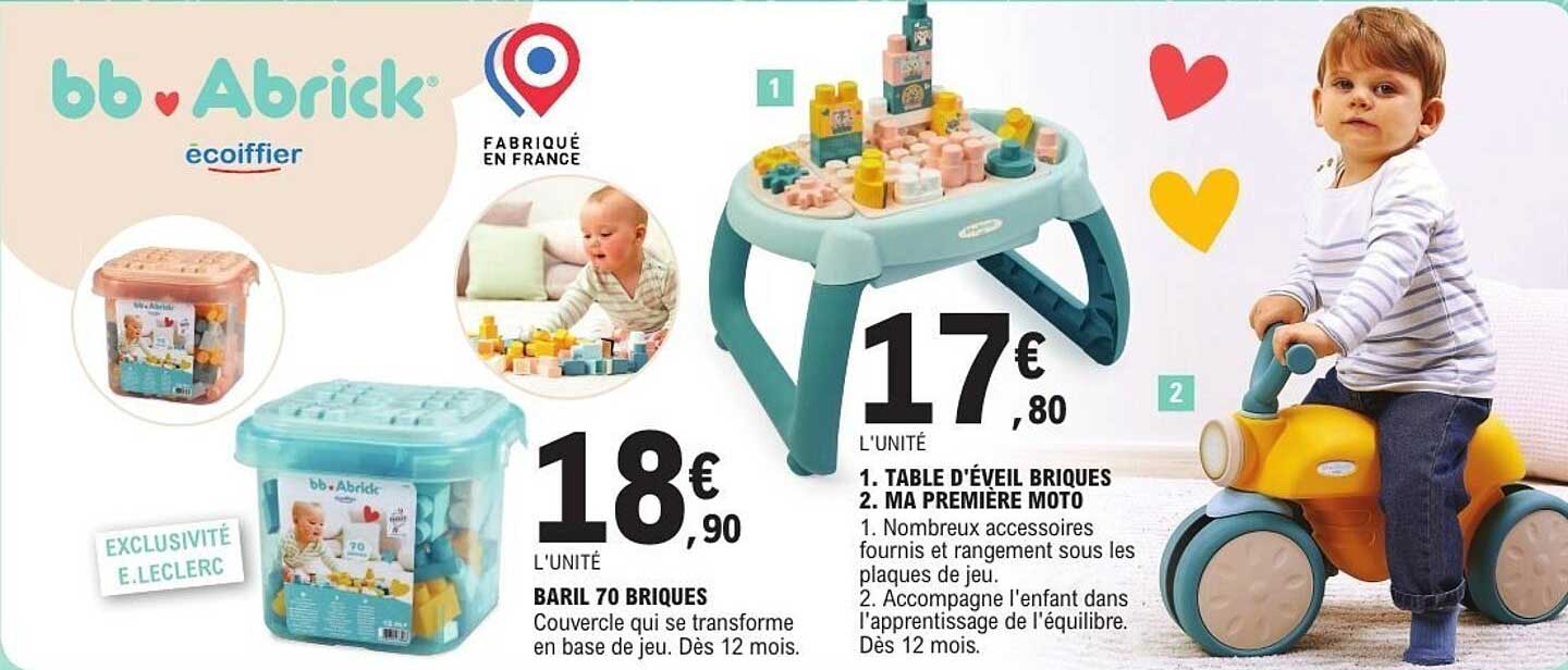 Couvercle qui se transforme en base de jeu. Dès 12 mois.