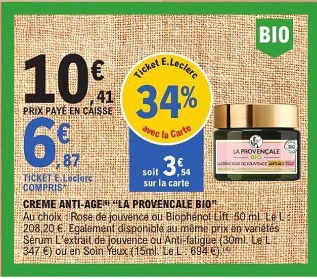 CREME ANTI-AGE(®)"LA PROVENCALE BIO"