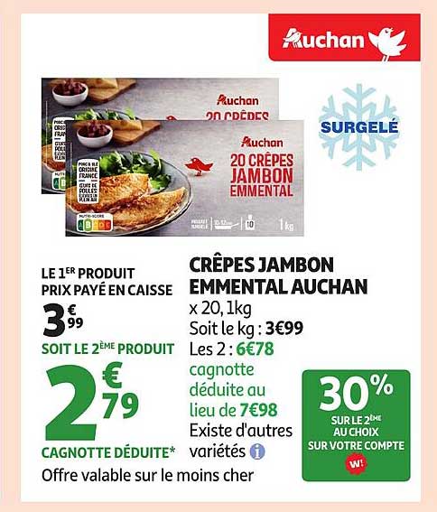 CRÊPES JAMBON EMMENTAL AUCHAN