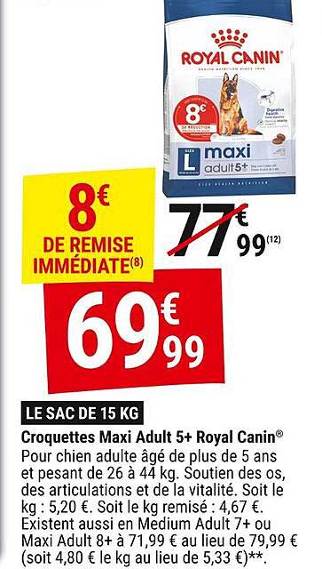 Croquettes Maxi Adult 5+ Royal Canin®