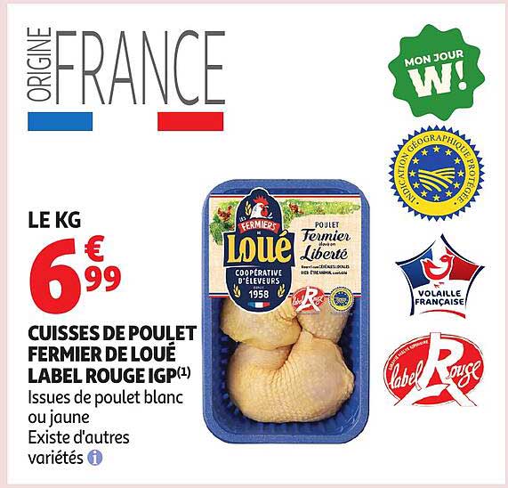 CUISSES DE POULET FERMIER DE LOUE LABEL ROUGE IGP