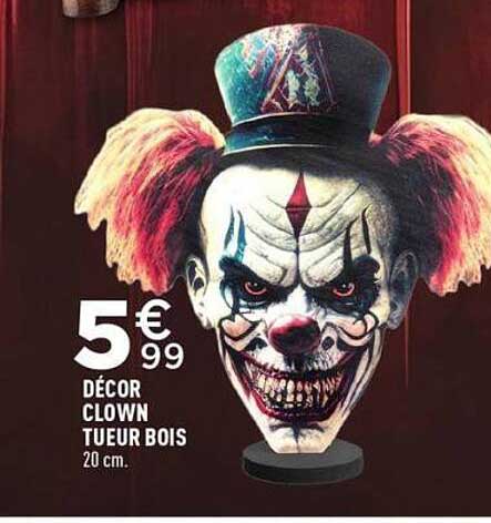 DÉCOR CLOWN TUEUR BOIS 20 CM