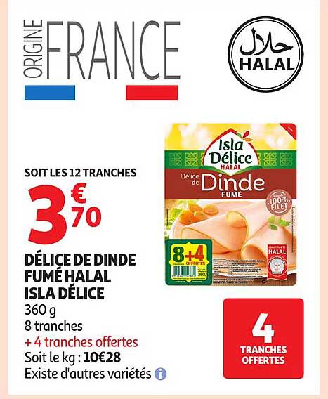 DÉLICE DE DINDE FUMÉ HALAL ISLA DÉLICE