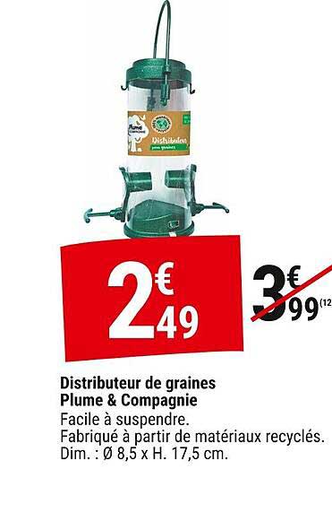 Distributeur de graines Plume & Compagnie