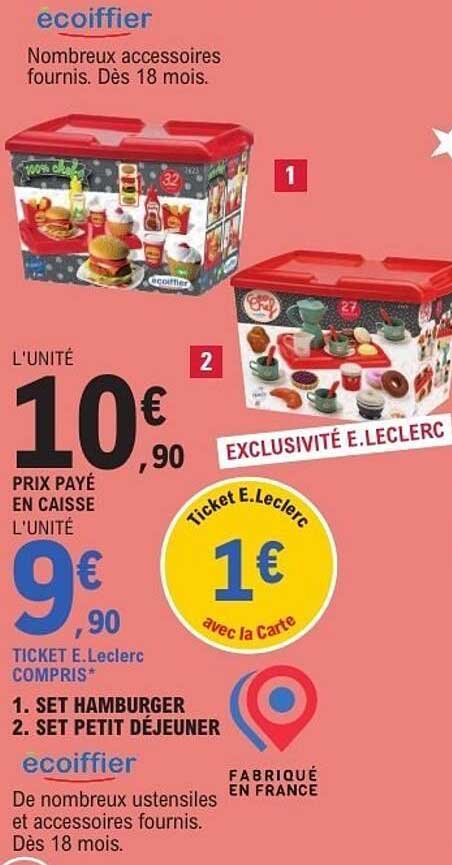 E.Leclerc - Set Hamburger et Set Petit Déjeuner