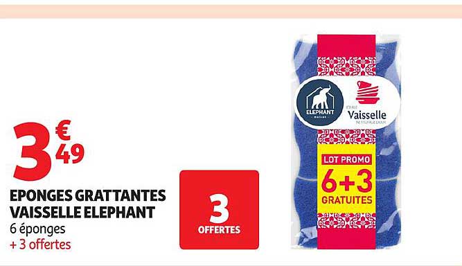 EPONGES GRATTANTES VAISSELLE ELEPHANT