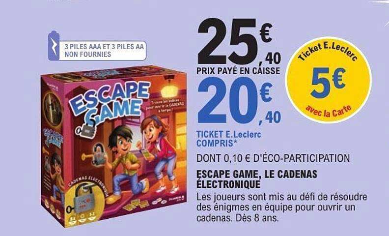 ESCAPE GAME, LE CADENAS ÉLECTRONIQUE