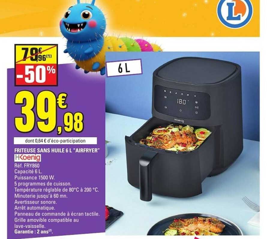 FRITEUSE SANS HUILE 6 L "AIRFRYER"