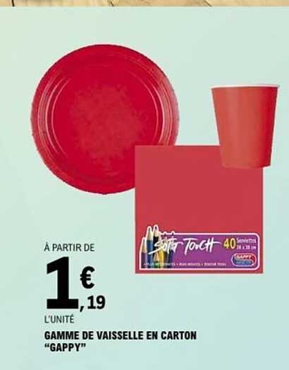 GAMME DE VAISSELLE EN CARTON “GAPPY”