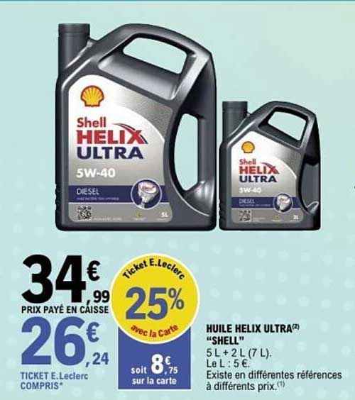 HUILE HELIX ULTRA "SHELL" 5W-40