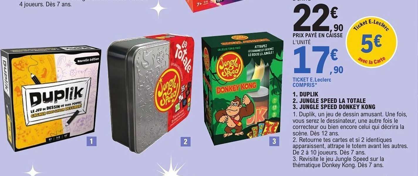 Jeu Duplik et Jungle Speed