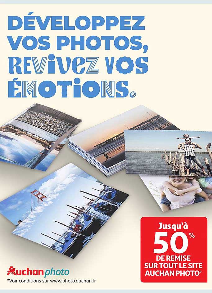 Jusqu'à 50% de remise sur tout le site AUCHAN PHOTO