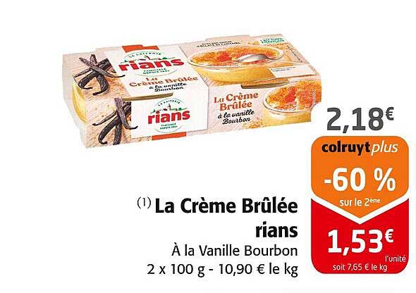 La Crème Brûlée rians À la Vanille Bourbon
