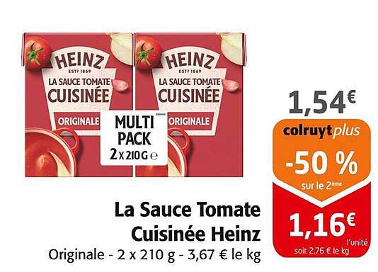 La Sauce Tomate Cuisinée Heinz