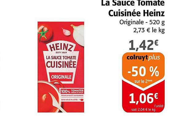 La Sauce Tomate Cuisinée Heinz