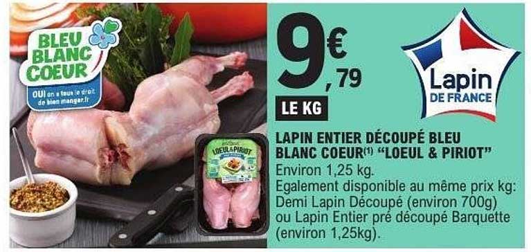 LAPIN ENTIER DÉCOUPÉ BLEU BLANC COEUR" L'OEUL & PIRIOT"