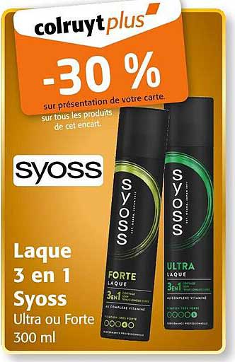 Laque 3 en 1 Syoss Ultra ou Forte 300 ml