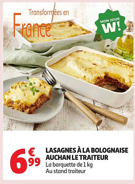 LASAGNES À LA BOLOGNAISE AUCHAN LE TRAITEUR