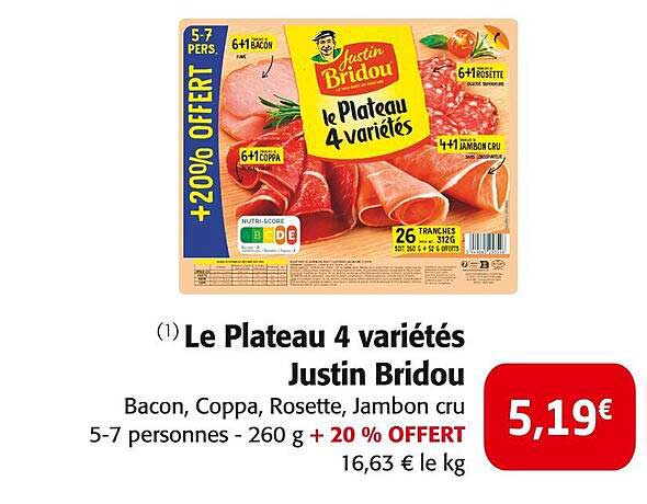 Le Plateau 4 variétés Justin Bridou