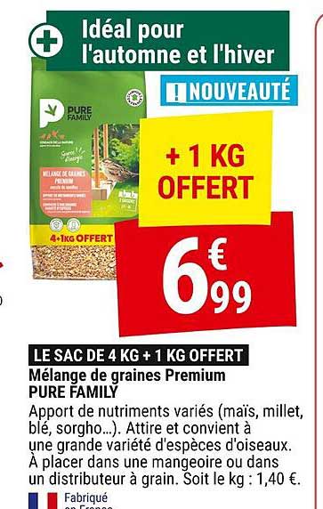 LE SAC DE 4 KG + 1 KG OFFERT