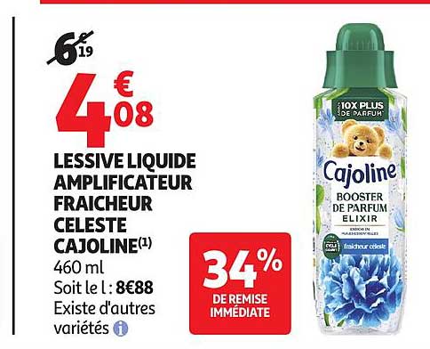 LESSIVE LIQUIDE AMPLIFICATEUR FRAICHEUR CELESTE CAJOLINE