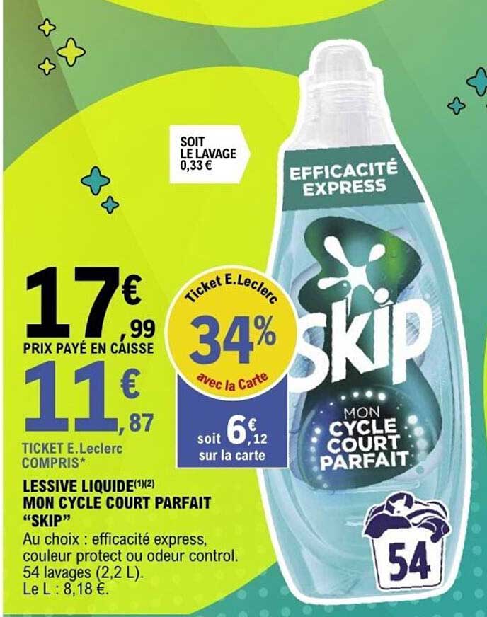 LESSIVE LIQUIDE MON CYCLE COURT PARFAIT "SKIP"