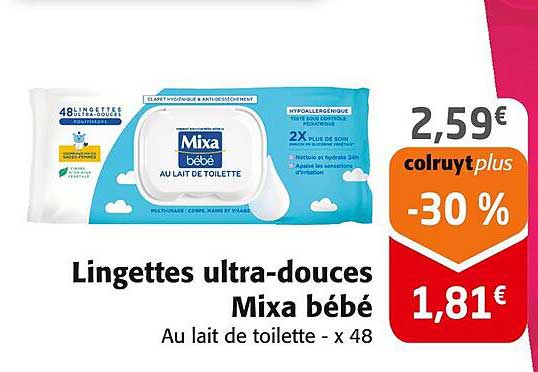 Lingettes ultra-douces Mixa bébé