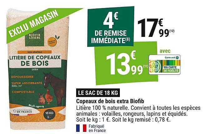 Litière de copeaux de bois