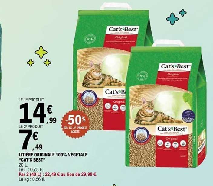 Litière originale 100% végétale "Cat's Best"
