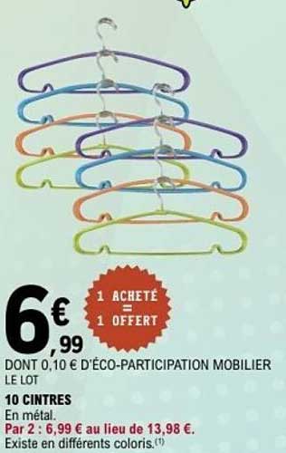 LOT DE 10 CINTRES - 1 ACHETÉ = 1 OFFERT