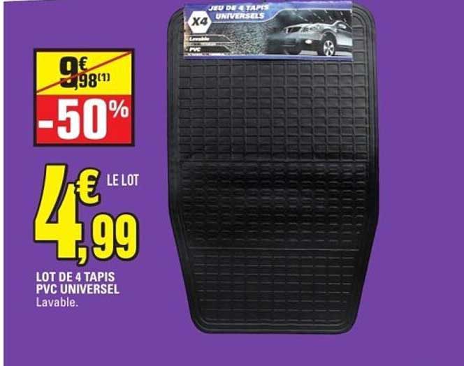 LOT DE 4 TAPIS PVC UNIVERSEL Lavable