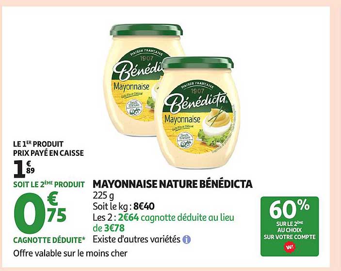 MAYONNAISE NATURE BÉNÉDICTA
