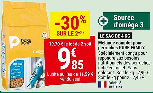 Mélange complet pour perruches PURE FAMILY