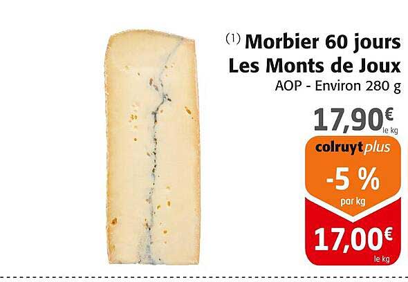 Morbier 60 jours Les Monts de Joux AOP - Environ 280 g