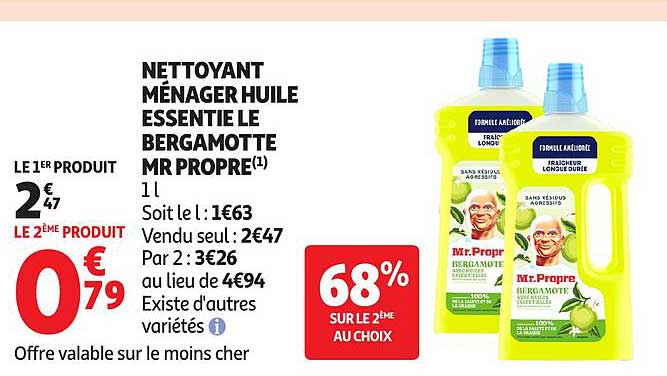 NETTOYANT MÉNAGER HUILE ESSENTIELLE LE BERGAMOTTE MR PROPRE