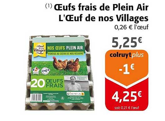 Œufs frais de Plein Air L'Œuf de nos Villages