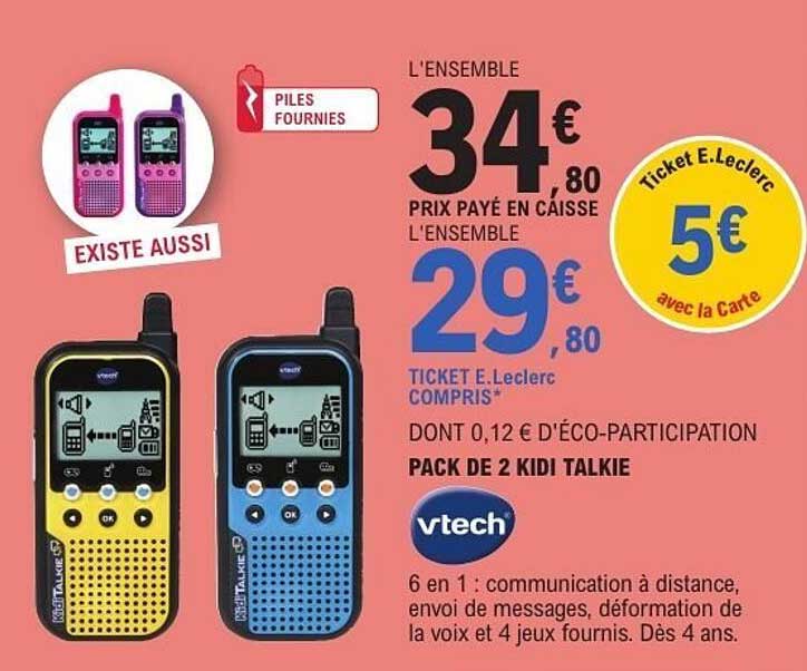 PACK DE 2 KIDI TALKIE