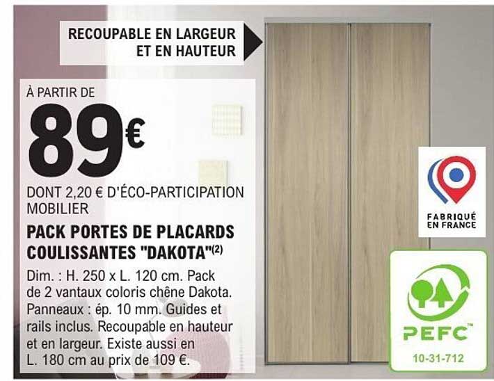 PACK PORTES DE Placards coulissantes "DAKOTA"