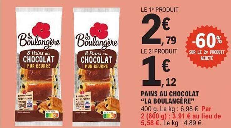 PAINS AU CHOCOLAT 'LA BOULANGÈRE'