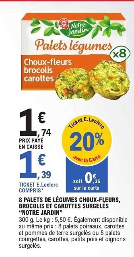 Palets légumes Choux-fleurs, brocolis et carottes
